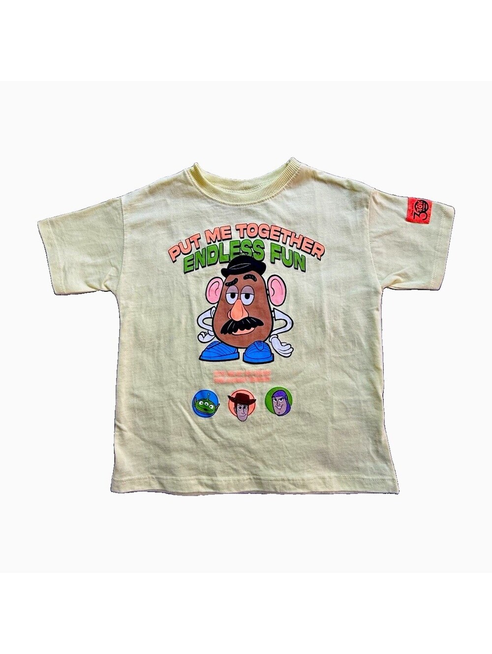 ZARA Disney Pixar Toy Story Boys Yellow Graphic Print Crew Neck T-Shirt Size 4